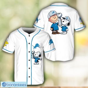 Detroit Lions 3D Baseball Jersey Shirt Peanut Snoopy Lover Baseball Jersey Shirt Product Photo 1