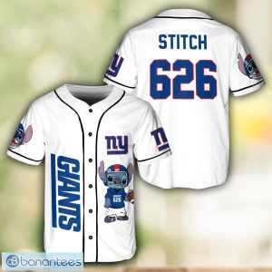 New York Giants Lilo and Stitch White Baseball Jersey Shirt For Stitch Lover Product Photo 2