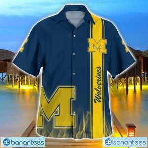 Michigan Wolverines Flame Designs 3D Hawaiian Shirt Special Gift For Fans Product Photo 1