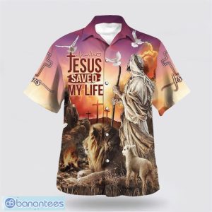 Jesus Saved My Life With The Lamb And Lion Hawaiian Shirt Holiday Summer Gift Product Photo 1