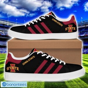 Iowa State Cyclones Football Low Top Skate Shoes For Men And Women Black Mix Red Striped Product Photo 1