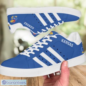 Kansas Jayhawks Football Low Top Skate Shoes For Men And Women White Striped Product Photo 2