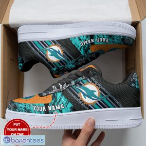 Miami Dolphins Personalized Name 3D Air Force Shoes AF1 Shoes New Trending Sneakers Shoes Sport Lover Gift Product Photo 3