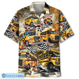 Funny School Bus Drag Racing Aloha 3D Hawaiian Shirt Summer Gift For Men and Women Product Photo 2