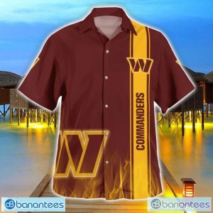 Washington Commanders Flame Designs 3D Hawaiian Shirt Special Gift For Fans Product Photo 1