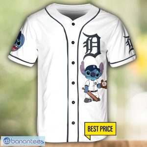 Detroit Tigers Lilo and Stitch White Baseball Jersey Shirt For Stitch Lover Custom Name Number Product Photo 2