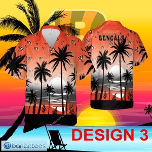 Cincinnati Bengals AOP Hawaiian Shirt Pattern Coconut Tree Gift Summer - Design 3 NFL Cincinnati Bengals Hawaiian Shirt Tree Pattern