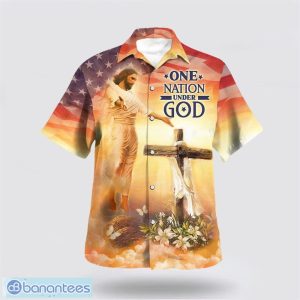 Jesus Open Arms Easter Cross One Nation Under God Hawaiian Shirt Summer Gift For Men And Women Product Photo 1