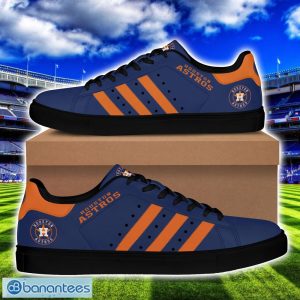 Houston Astros Low Top Skate Shoes For Men And Women Navy Shoes Mix Orange Striped Product Photo 3