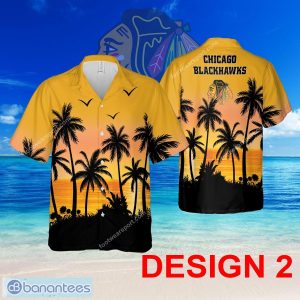 Chicago Blackhawks Hawaiian Shirt Pattern Coconut Tree For Men And Women - Design 2 NHL Chicago Blackhawks Hawaiian Shirt Tree Pattern