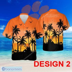 Clemson Tigers Hawaiian Shirt Pattern Coconut Tree All Over Print Special Gifts - Design 2 NCAA Clemson Tigers Hawaiian Shirt Tree Pattern