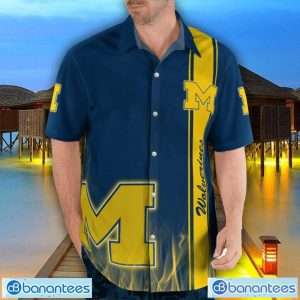 Michigan Wolverines Flame Designs 3D Hawaiian Shirt Special Gift For Fans Product Photo 3