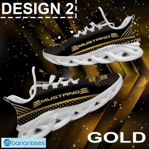 Ford Mustang Racing Max Soul Shoes Gold, Diamond, Silver All Over Print Imagery Sport Sneaker Gift - Car Ford Mustang Car Racing Max Soul Shoes Style 2