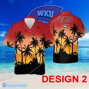 Western Kentucky Hilltoppers AOP Hawaiian Shirt Pattern Coconut Tree Gift Summer - Design 2 NCAA Western Kentucky Hilltoppers Hawaiian Shirt Tree Pattern