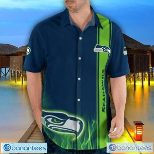 Seattle Seahawks Flame Designs 3D Hawaiian Shirt Special Gift For Fans Product Photo 3