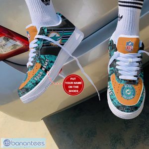 Miami Dolphins Personalized Name 3D Air Force Shoes AF1 Shoes New Trending Sneakers Shoes Sport Lover Gift Product Photo 2