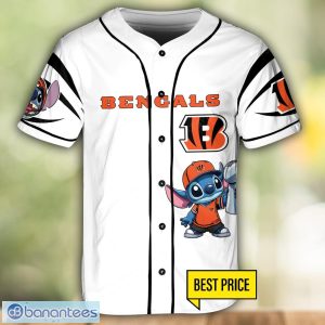 Cincinnati Bengals Lilo and Stitch Champions White Baseball Jersey Shirt For Fans Unique Gift Custom Name Number Product Photo 2