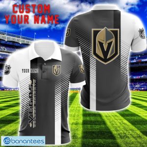 Vegas Golden Knights Team Striped Style 3D Printed Polo Shirt For Fans Custom Name Product Photo 1
