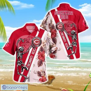 Cincinnati Reds Skull Hawaiian Shirt Summer Gift Beach Shirt Men Women Shirt Product Photo 1