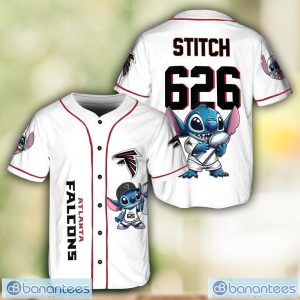 Atlanta Falcons Lilo and Stitch Champions White Baseball Jersey Shirt For Fans Unique Gift Custom Name Number Product Photo 1