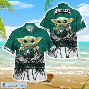 Philadelphia Eagles Baby Yoda Hawaiian Shirt Summer Gift Beach Shirt Men Women Shirt Product Photo 1