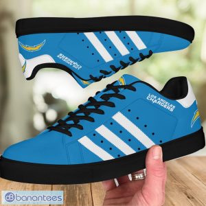 Los Angeles Chargers Low Top Skate Shoes For Men And Women Blue Shoes White Striped Product Photo 4