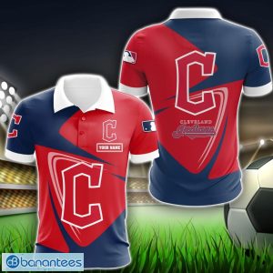 Cleveland Indians Big Logo Team 3D Polo Shirt Sport Gift For Men Women Product Photo 1