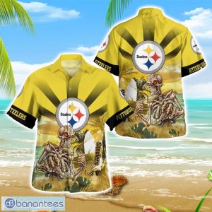 Pittsburgh Steelers Skull Tropical Hawaiian Shirt Summer Gift Beach Shirt Men Women Shirt Product Photo 1