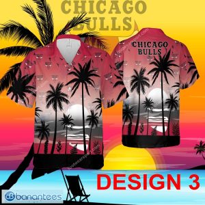Chicago Bulls 3D Hawaiian Shirt Pattern Coconut Tree For Men And Women - Design 3 NBA Chicago Bulls Hawaiian Shirt Tree Pattern