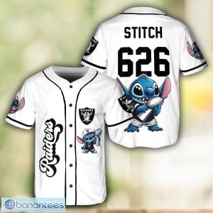 Las Vegas Raiders Lilo and Stitch Champions White Baseball Jersey Shirt For Fans Unique Gift Sport Gift Custom Name Number Product Photo 1