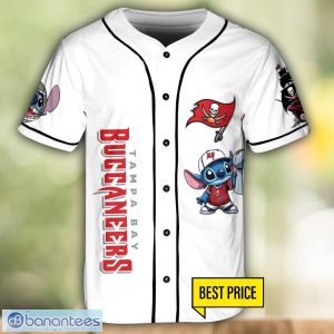 Tampa Bay Buccaneers Lilo and Stitch White Baseball Jersey Shirt For Stitch Lover Product Photo 2