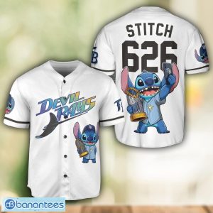 Tampa Bay Rays Lilo And Stitch 3D Baseball Jersey Shirt Custom Name And Number Product Photo 1