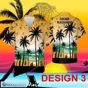 Chicago Blackhawks Hawaiian Shirt Pattern Coconut Tree For Men And Women - Design 3 NHL Chicago Blackhawks Hawaiian Shirt Tree Pattern