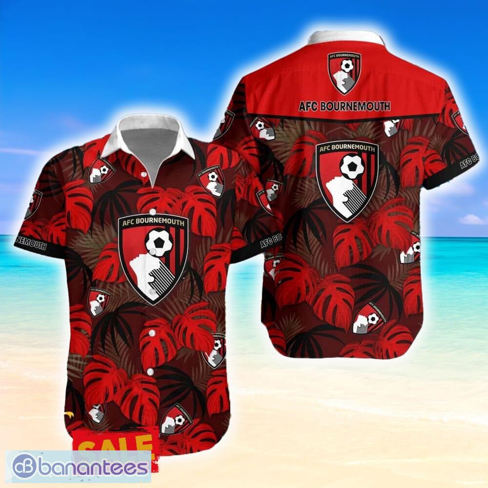A.F.C. Bournemouth 3D Hawaiian Shirt Pattern Leaf Summer For Men Women - A.F.C. Bournemouth 3D Hawaiian Shirt Pattern Leaf Summer For Men Women