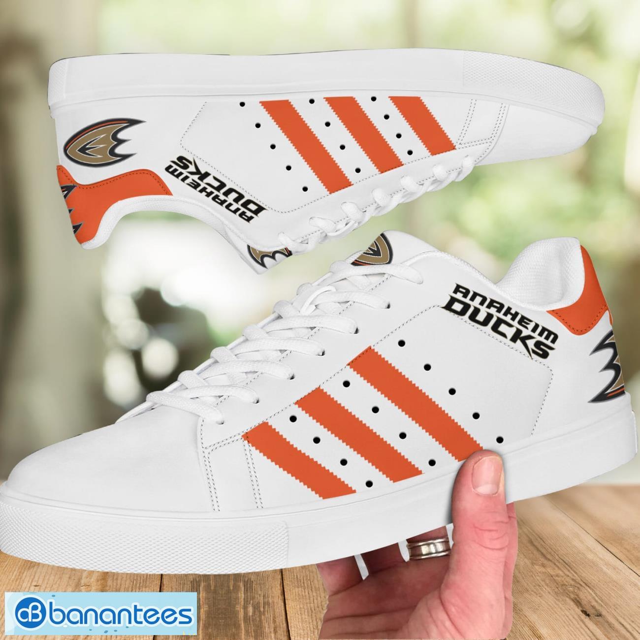 anaheim ducks stan smith low top skate shoes trending sport team gift 1 image Anaheim Ducks Stan Smith Low Top Skate Shoes Trending Sport Team Gift Product Photo 2