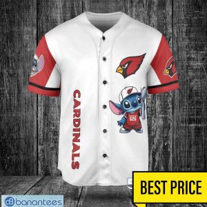 Arizona Cardinals Lilo and Stitch Champions White Baseball Jersey Shirt For Fans Custom Name Number Product Photo 2