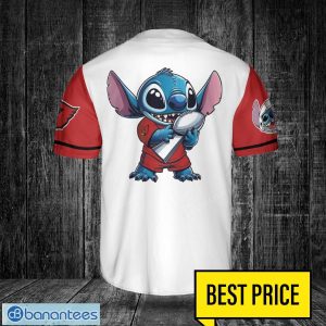 Arizona Cardinals Lilo and Stitch White Baseball Jersey Shirt For Stitch Lover Product Photo 3