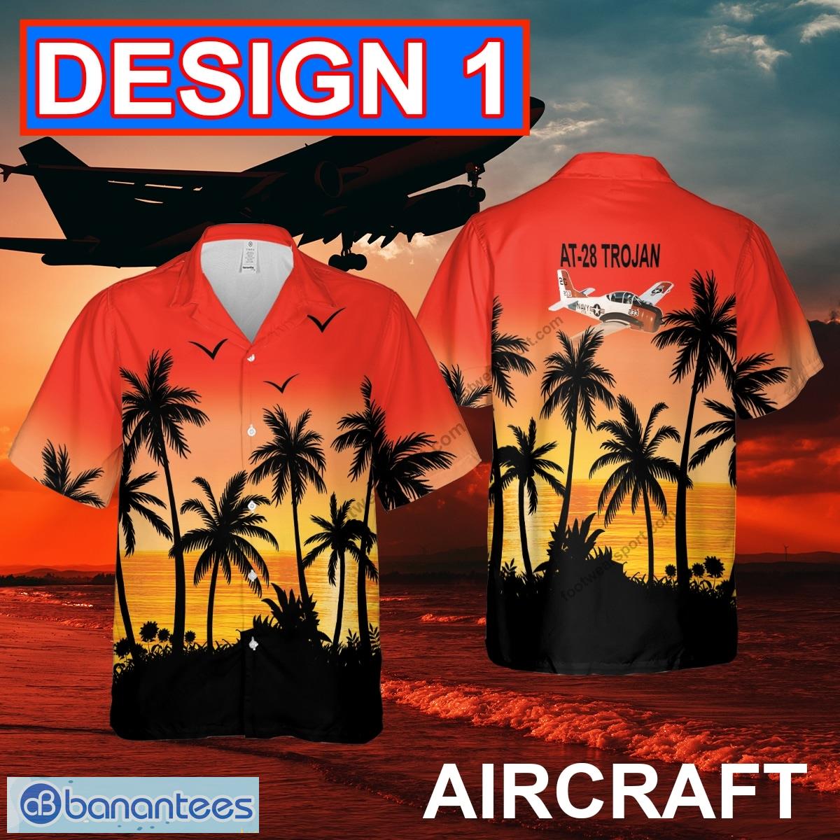 AT-28 Trojan AT28 Aircraft Aloha Hawaiian Shirt Red Color For Beach - AT-28 Trojan AT28 Aircraft Hawaiian Shirt Multi Design 1