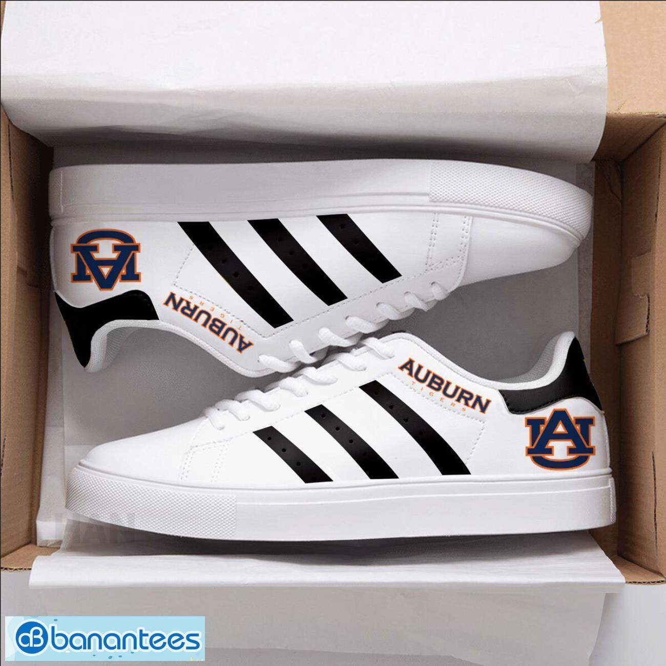 auburn tigers stan smith low top skate shoes black striped shoes image Auburn Tigers Stan Smith Low Top Skate Shoes Black Striped Shoes Product Photo 1