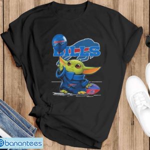Baby Yoda Balloon Buffalo Bills Logo T-shirt - Black T-Shirt
