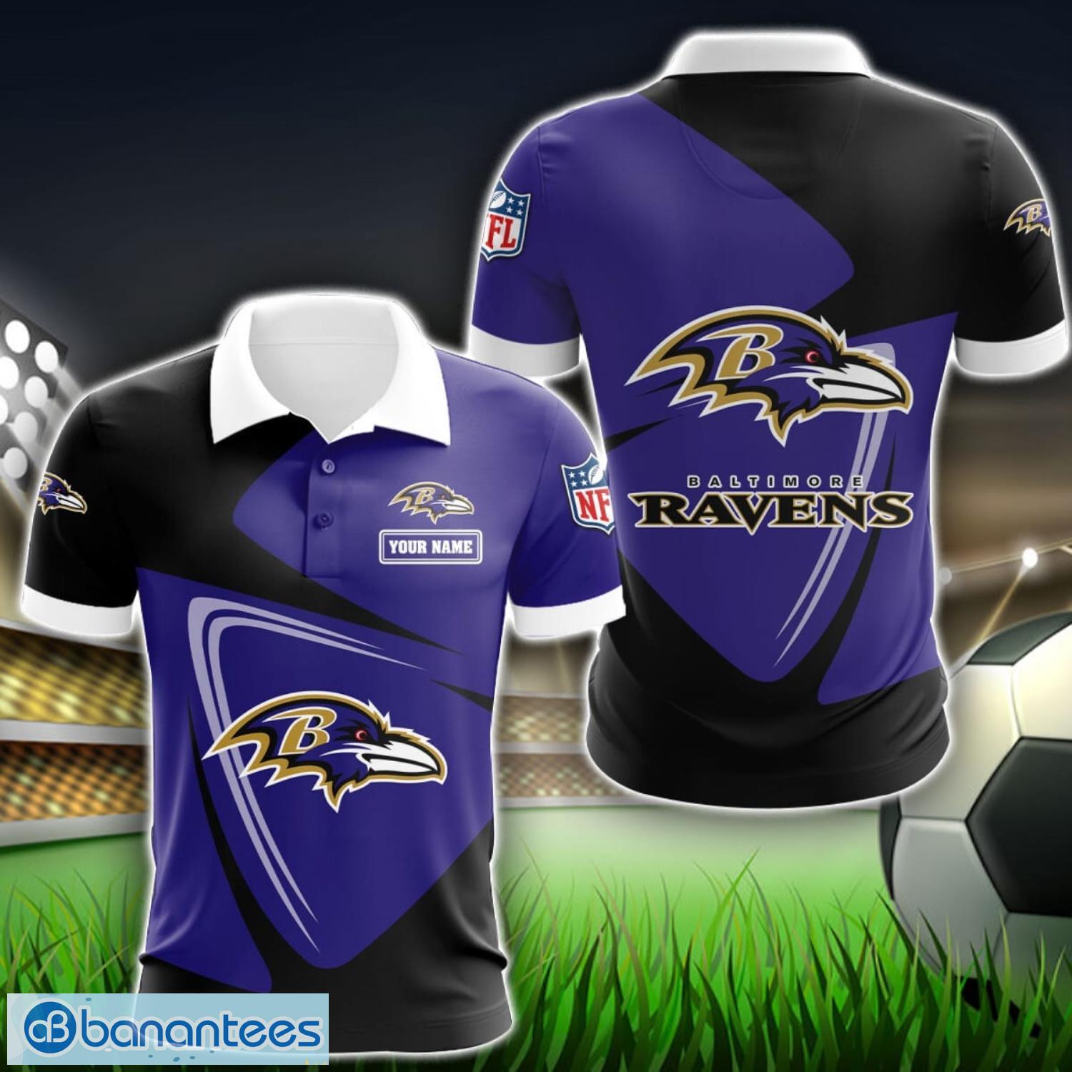 baltimore ravens big logo team 3d polo shirt sport gift for men women image Baltimore Ravens Big Logo Team 3D Polo Shirt Sport Gift For Men Women Product Photo 1