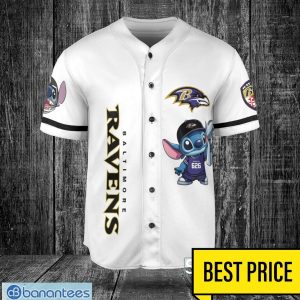 Baltimore Ravens Lilo and Stitch Champions White Baseball Jersey Shirt For Fans Unique Gift Custom Name Number Product Photo 2