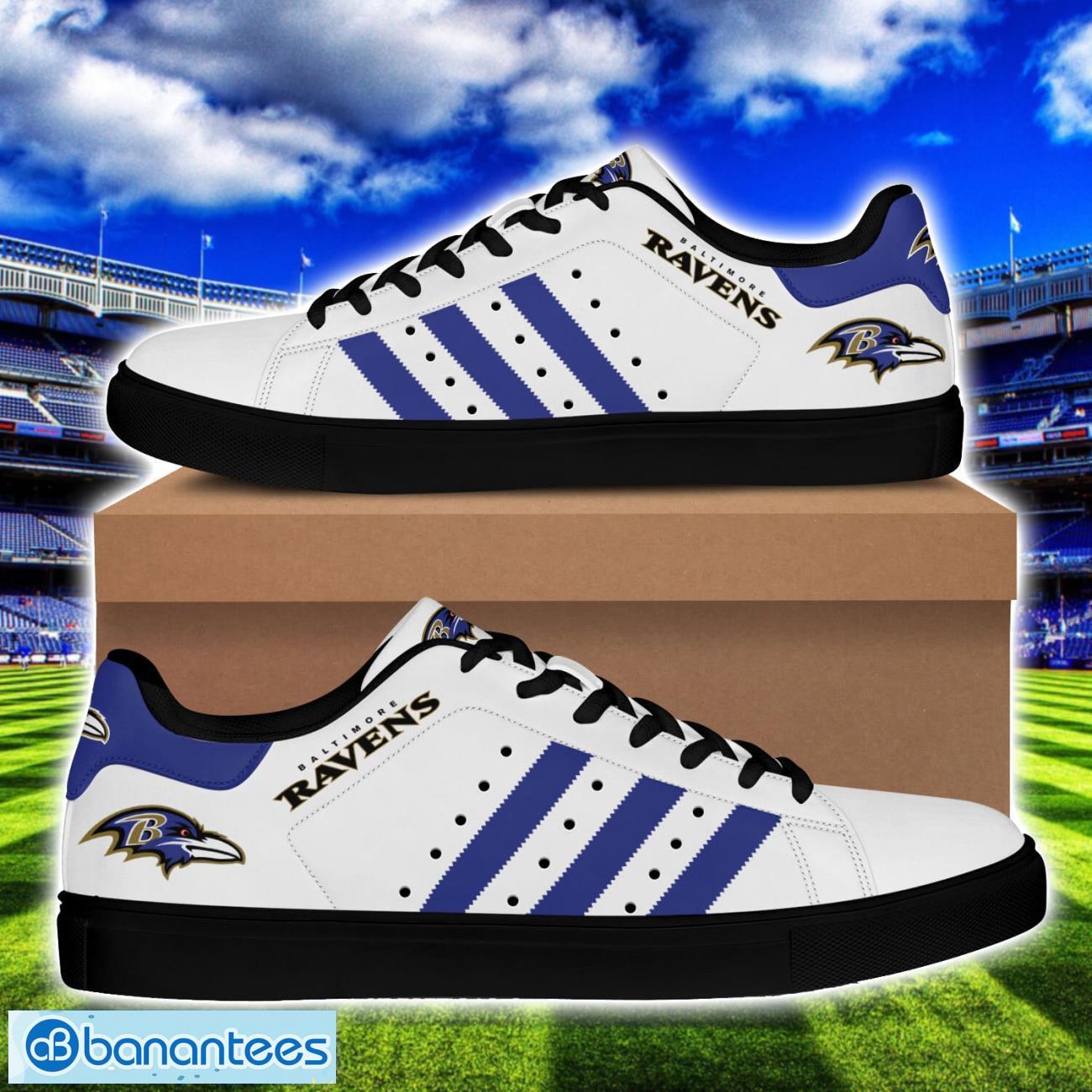 baltimore ravens stan smith low top skate shoes vintage striped shoes 2 image Baltimore Ravens Stan Smith Low Top Skate Shoes Vintage Striped Shoes Product Photo 3