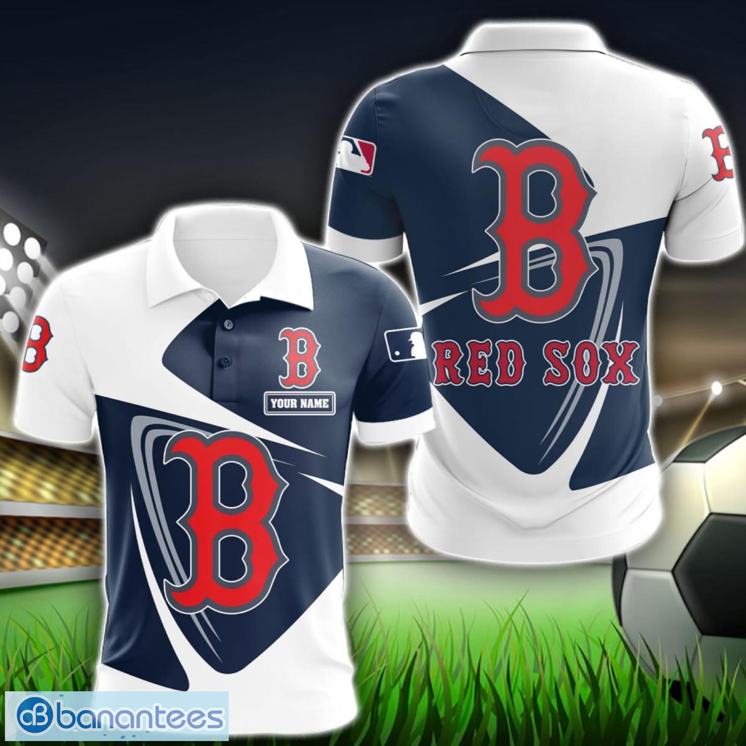 boston red sox big logo team 3d polo shirt sport gift for men women image Boston Red Sox Big Logo Team 3D Polo Shirt Sport Gift For Men Women Product Photo 1