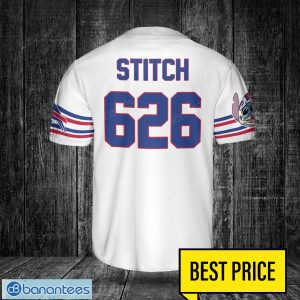 Buffalo Bills Lilo and Stitch White Baseball Jersey Shirt For Stitch Lover Custom Name Number Product Photo 3
