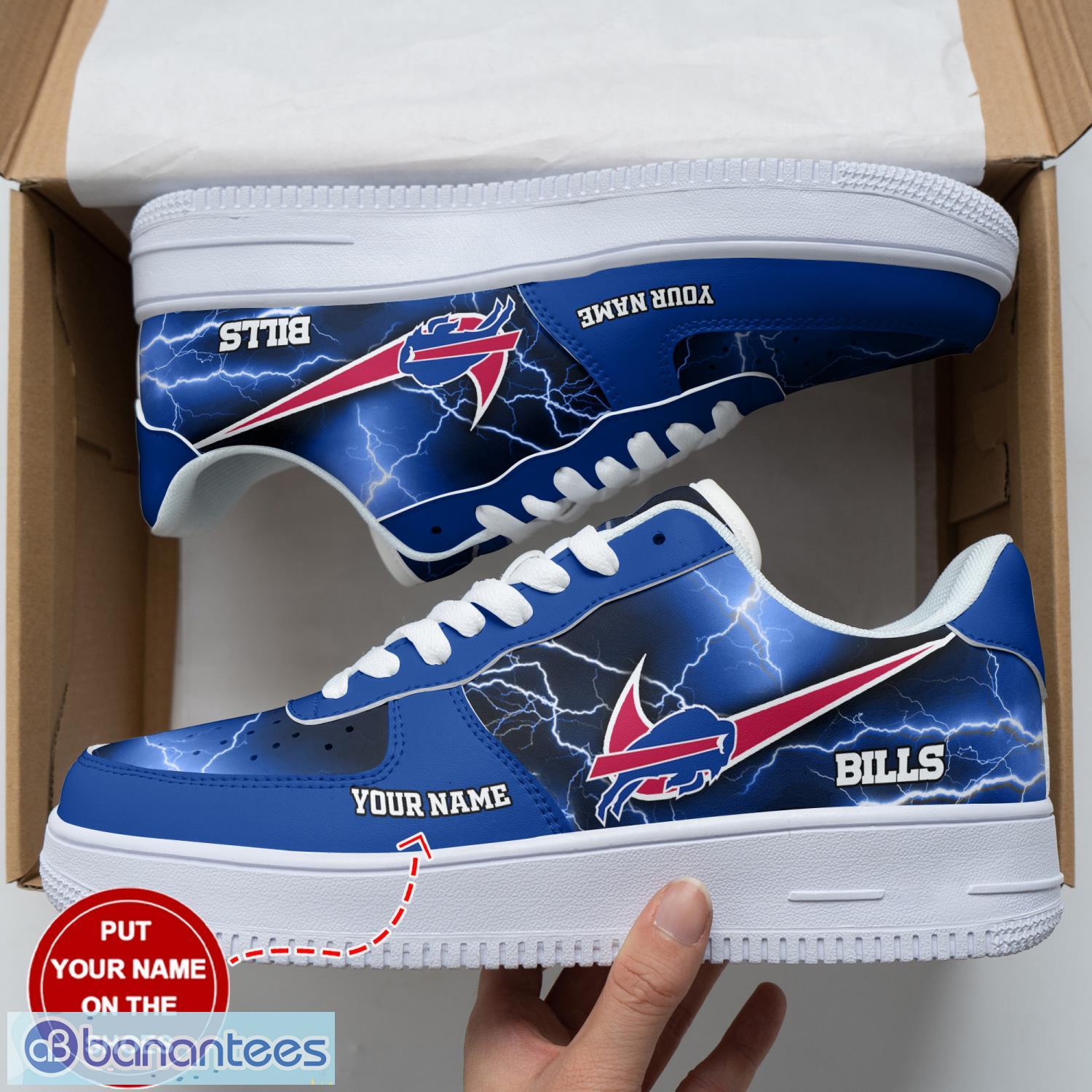 buffalo bills personalized name 3d air force shoes af1 shoes new trending sneakers shoes sport lover gift image Buffalo Bills Personalized Name 3D Air Force Shoes AF1 Shoes New Trending Sneakers Shoes Sport Lover Gift Product Photo 1