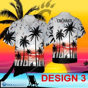 Cincinnati Bearcats Hawaiian Shirt Pattern Coconut Tree AOP For Beach - Design 3 NCAA Cincinnati Bearcats Hawaiian Shirt Tree Pattern