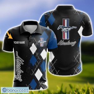 Ford Mustang Caro And Logo 3D Polo Shirt For Men Limited Custom Name Product Photo 1