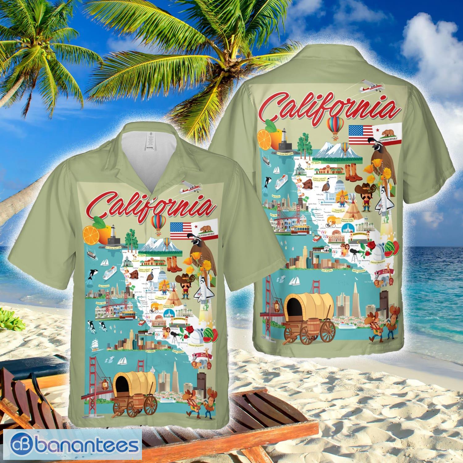 California Map Hawaiian Shirt - Banantees