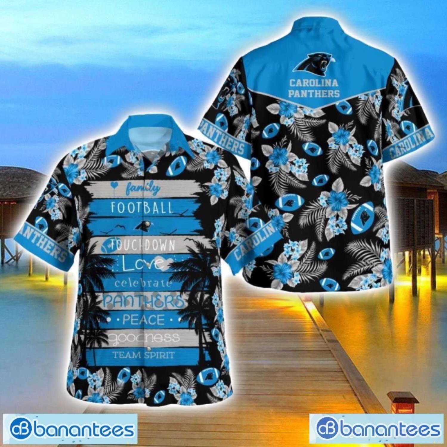 carolina panthers family football lover hawaiian shirt beach shirt for family gift image Carolina Panthers Family Football Lover Hawaiian Shirt Beach Shirt For Family Gift Product Photo 1